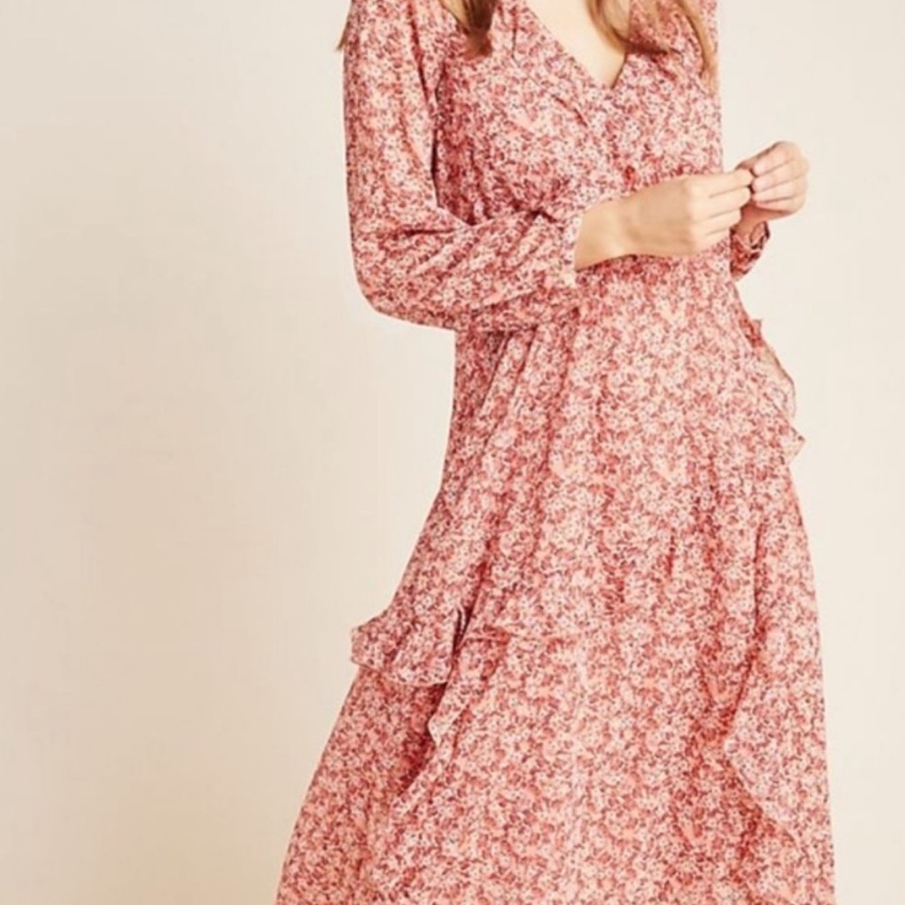 Maeve by Anthropologie Sirena Ruffled Tunic Dress